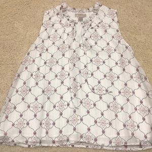 Loft purple and white blouse